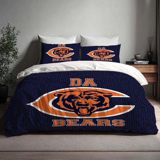 Chicago Bears Christmas Duvet Cover Bedding Set,Halloween Gift Back to School