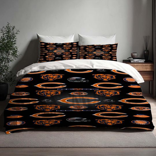Chicago Bears Christmas Duvet Cover Bedding Set,Halloween Gift Back to School