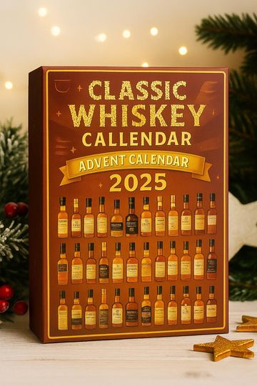 Classic Whiskey Advent Calendar 2025  Musical Keepsake, Christmas Countdown Decor, Whiskey Advent Calendar, Whiskey Advent Calendar 2025