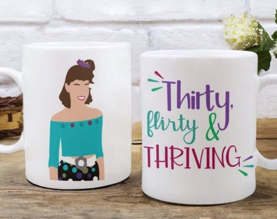 30th Birthday Thirty Flirty and Thriving 13 Going On 30 Movie Quote Birthday Gift Mug