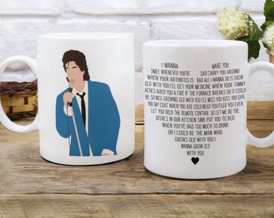 Wedding Singer Movie Fan Merch Song Quote Grow Old With You Adam Sandler Mug