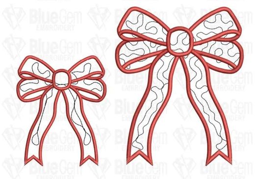 Side Bow Appliqu Sweatshirt Embroidery , Christmas Embroidery