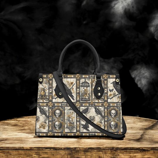 Crow Skull Handbag Organized Witchcraft Gift