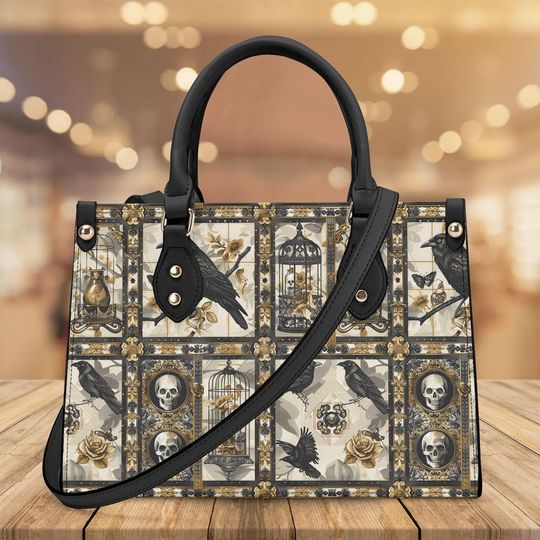 Crow Skull Handbag Organized Witchcraft Gift