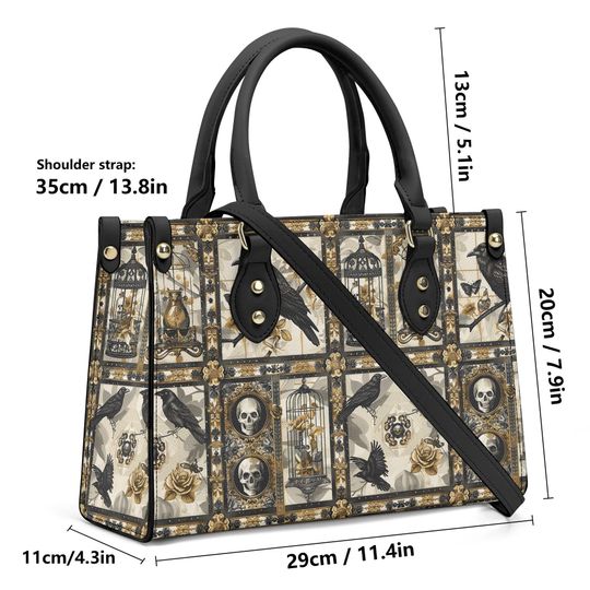 Crow Skull Handbag Organized Witchcraft Gift