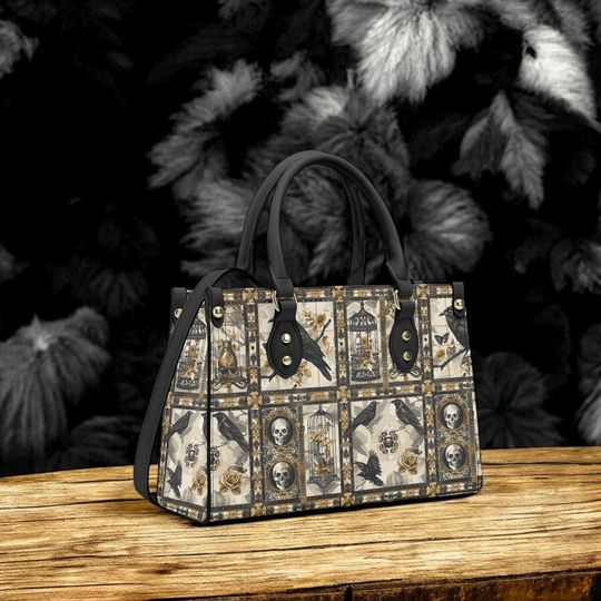 Crow Skull Handbag Organized Witchcraft Gift