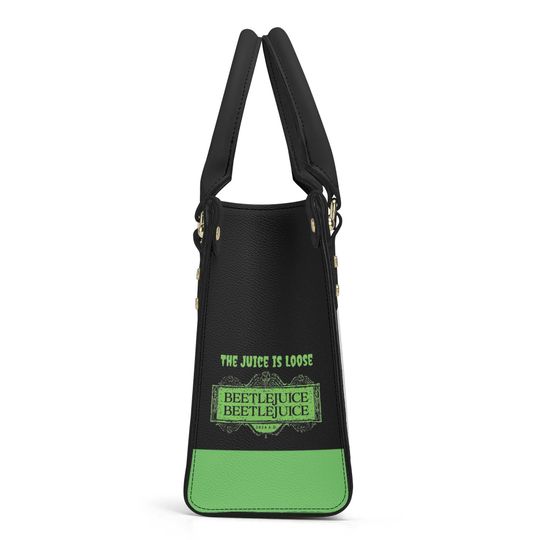 Halloween Beetlejuice Style PU Leather Handbag - Spacious & Versatile for Daily Use