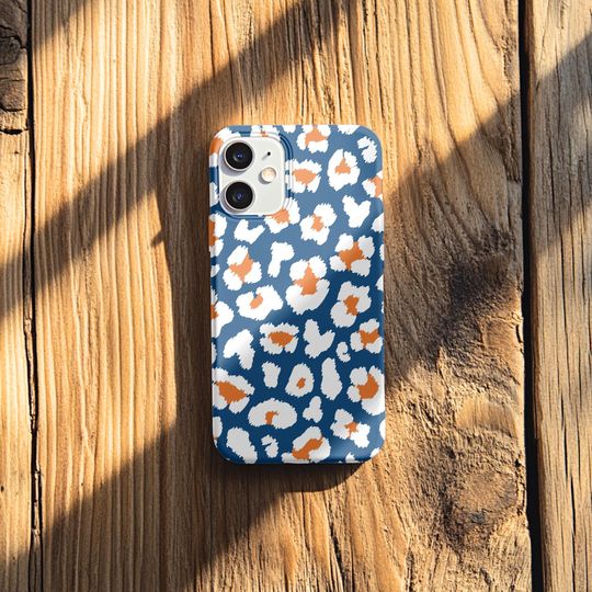 Houston Astros Leopard Print Phone Case: Orange & Navy Baseball Fan Gift