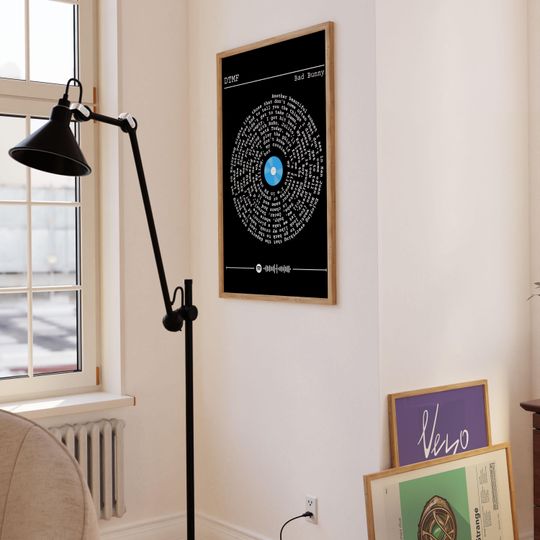 Bad Bunny - DTMF Song Lyrics Poster | Spiral Lyrics Poster