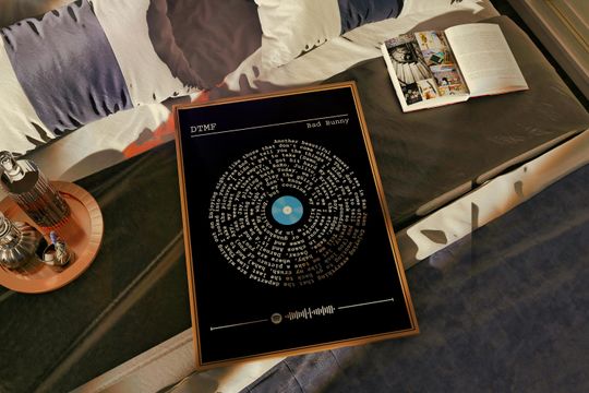 Bad Bunny - DTMF Song Lyrics Poster | Spiral Lyrics Poster