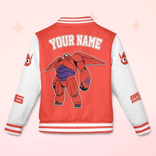 Custom Baymax Varsity Jacket, Personalized Big Hero 6 Inspired Baseball Jacket