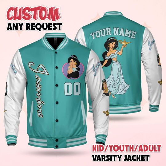 Custom Jasmine Varsity Jacket, Aladdin Inspired