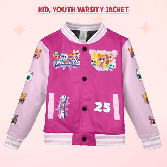 Custom SuperKitties Varsity Jacket, Personalized Baseball Jacket