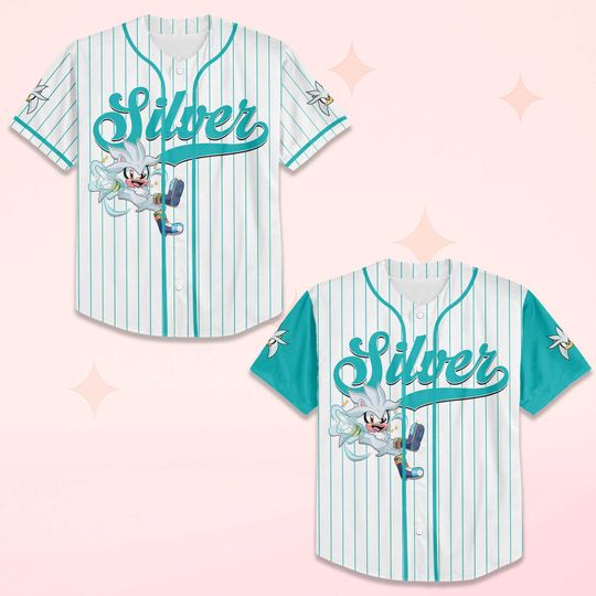 Custom Silver the Hedgehog Baseball Jersey, Sonic Gamer Outfit