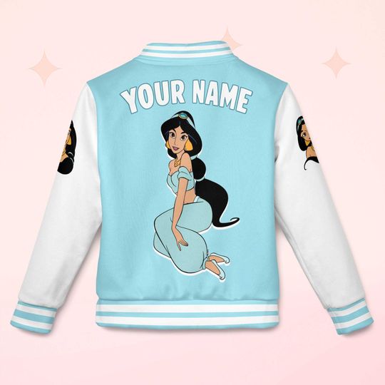 Personalized Jasmine Varsity Jacket, Custom Aladdin Baseball Jacket