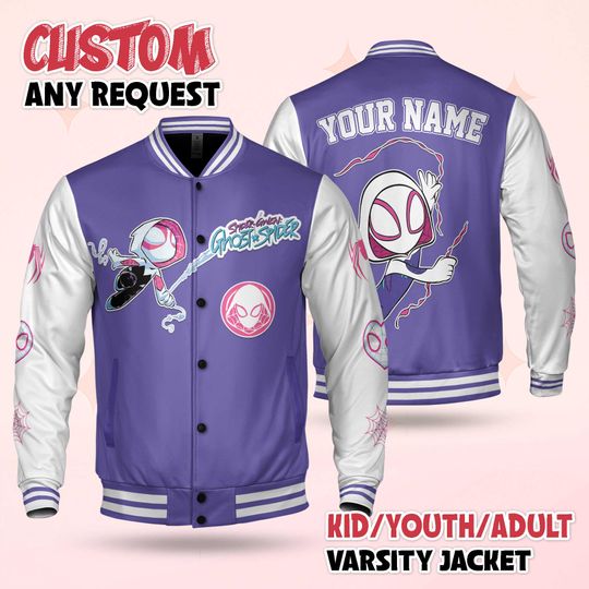 Custom Ghost-Spider Varsity Jacket, Personalized Ghost-Spider Baseball Jacket
