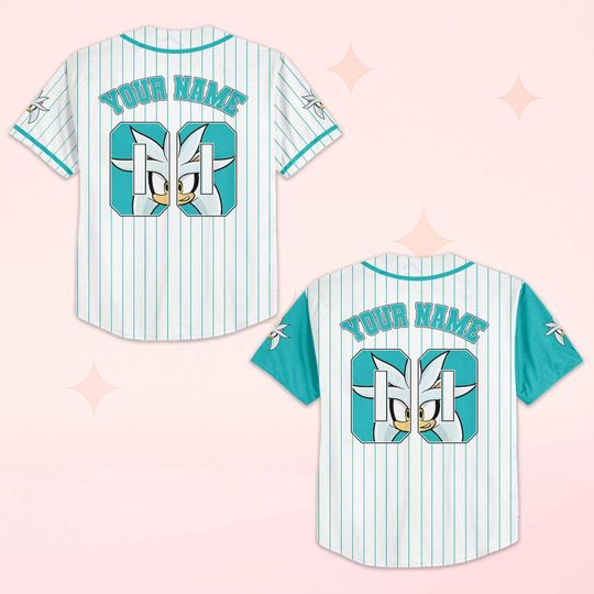 Custom Silver the Hedgehog Baseball Jersey, Sonic Gamer Outfit