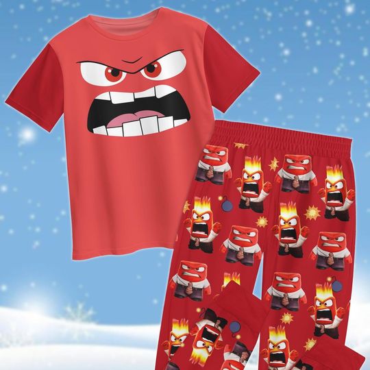 Inside Out Anger Pajamas, Disney Anger Holiday Pajamas
