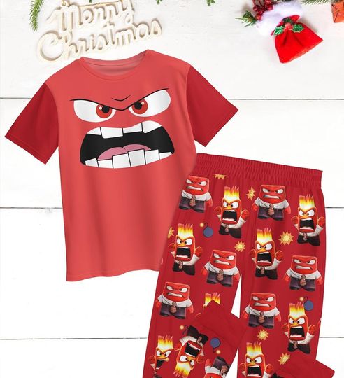 Inside Out Anger Pajamas, Disney Anger Holiday Pajamas