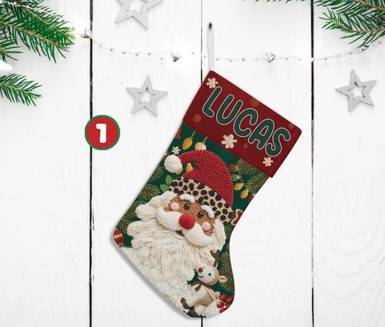 Personalized Green Guy Christmas Stocking, Custom Santa Claus PRINTED Christmas Stocking, Home Decoration, Christmas Stocking,Christmas Gift