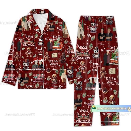 Christmas The Vampire Diaries Pajamas Set, The Vampire Diaries Pajamas Set