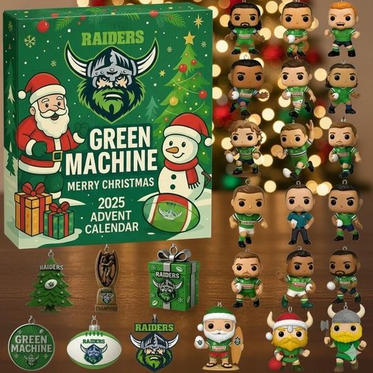 24 Green Machine Raiders Advent Calendar 2025  Funko Style Figures, Sports Fan Christmas Countdown Gift Box