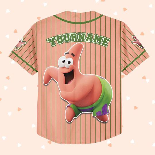 Personalized The SpongeBob SquarePants Movie Baseball Jersey, Patrick Star Custom Printstripe Baseball Jersey, The SpongeBob Fan
