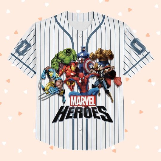Customized Marvel Heros Limited Edition Baseball Jersey, Custom Marvel Jersey For Fans, Marvel Heros Comics Jersey