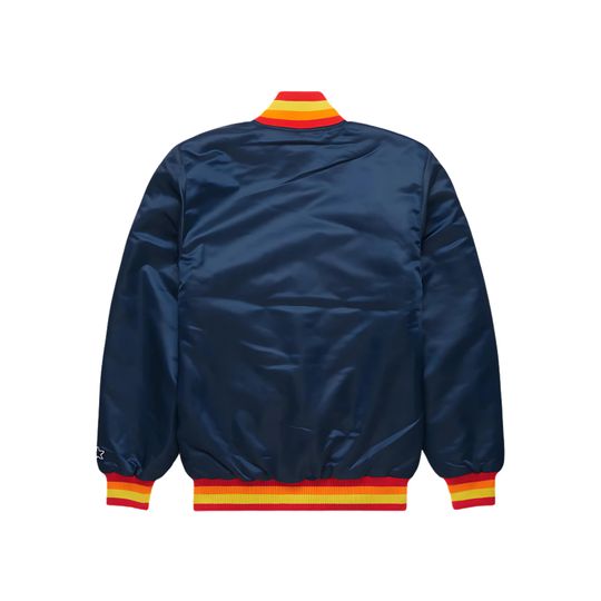 Houston Astros Navy Blue Bomber Jacket, Retro Baseball Varsity Coat, Vintage Fan Gear, Classic Sports Outerwear