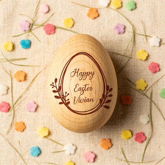 Personalized Musical Easter Egg, Engraved Easter Egg Name Shaker Gift, Easter Shaker Egg for Kids, Easter Rattle Baby Gift, 1st Easter Gift