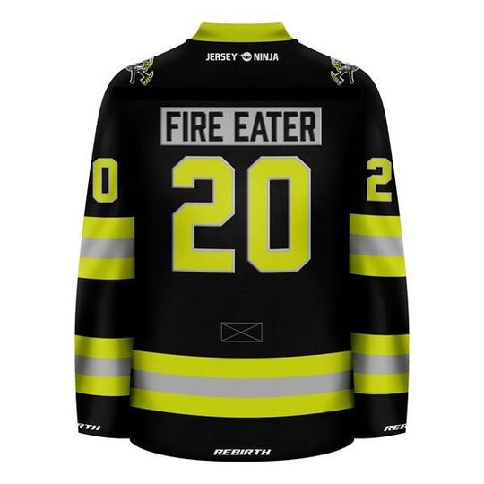 Firefighter - Turnout Gear Black Hockey Jersey