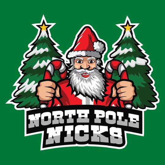 Christmas North Pole Nicks Green Holiday Hockey Jersey