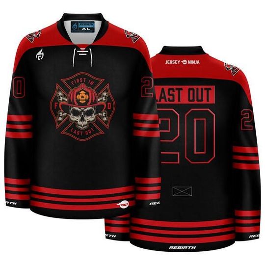 Firefighter - First In Last Out Hockey Jersey