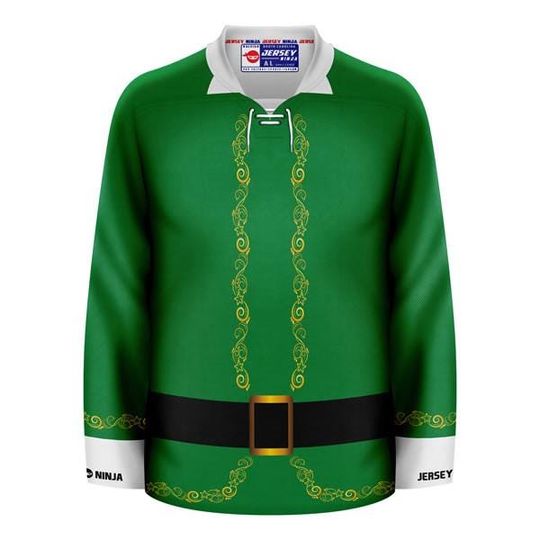 Christmas Elf Outfit Hockey Jersey