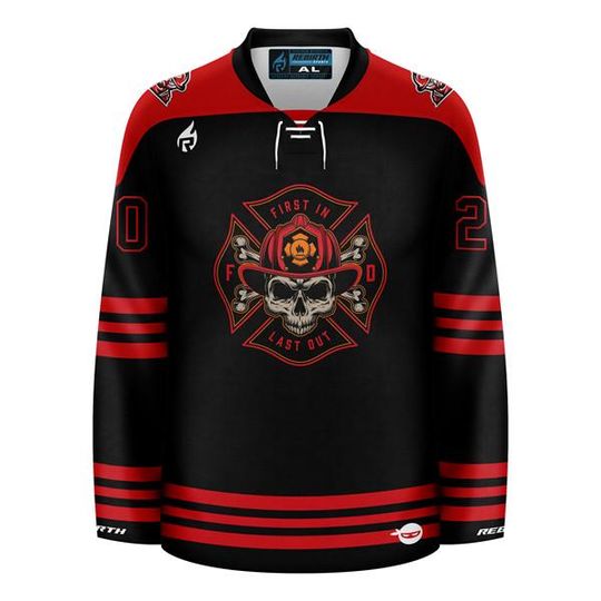 Firefighter - First In Last Out Hockey Jersey