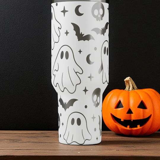 Ghost  Tumbler  Engraved Halloween Cup  Custom Spooky Gift