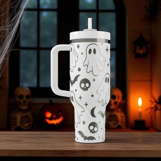 Ghost  Tumbler  Engraved Halloween Cup  Custom Spooky Gift