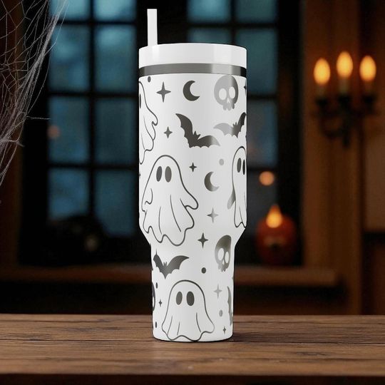 Ghost  Tumbler  Engraved Halloween Cup  Custom Spooky Gift