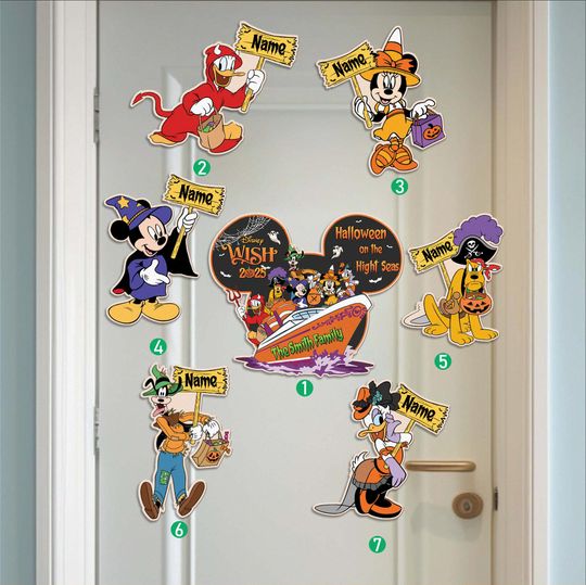 Personalized Disney Halloween Cruise Magnet, Mickey & Friends Halloween Magnet, Halloween on the High Seas Disney Cruise Line Magnet