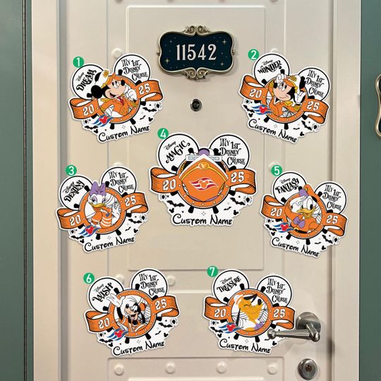 Personalized Mickey & friends Cruise Halloween Magnet, Disney Halloween Cruise Ship Magnet, Disney Cruise Trip Magnet, Stateroom Door Decor