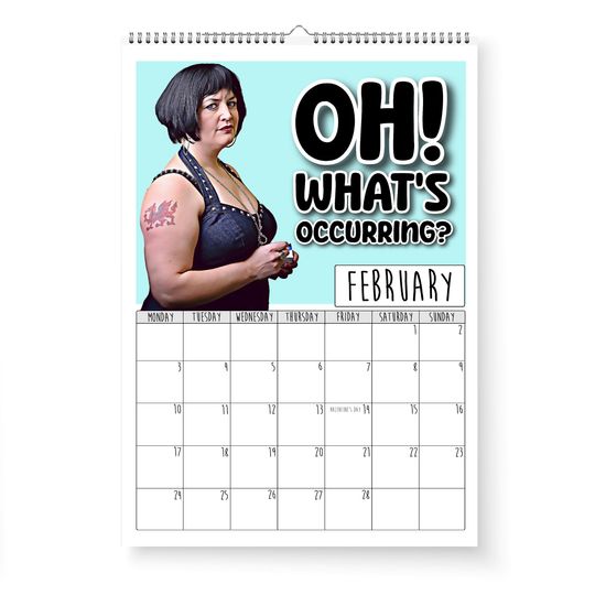 2025 Gavin Stacey calendar, funny Nessa quotes Christmas gift, oh my christ its 2025, wall calendar