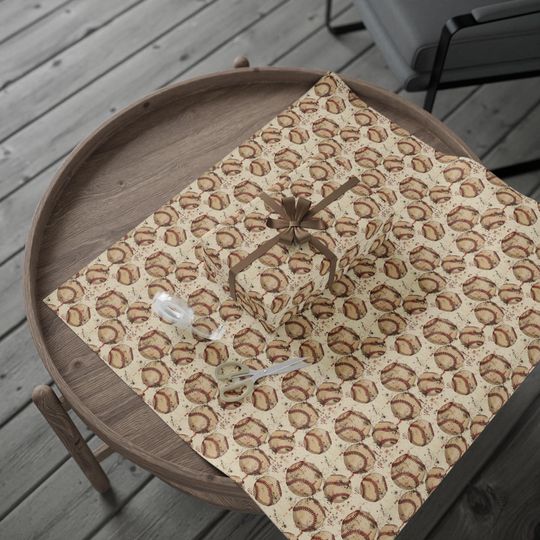 Vintage Baseball Gift Wrap: Retro Sports Seamless Pattern