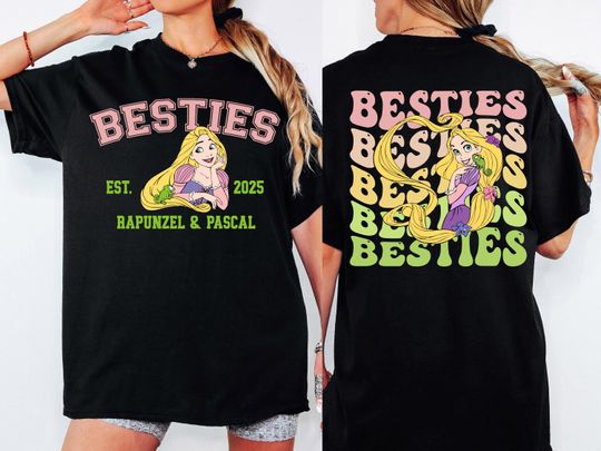 Disney Tangled Besties Shirt, Disney Rapunzel & Pascal Best Friends Tee, Disney Girls Trip 2025 Tee