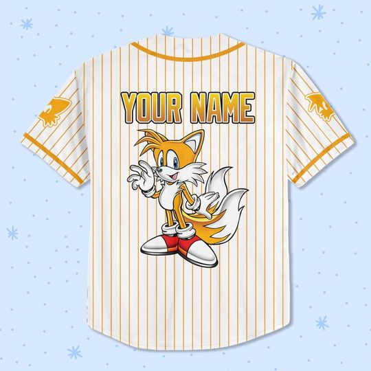 Personalize Sonic The Hedgehog Miles Tails, Custom Sonic Jersey, Funny Sonic Party Shirt, Sonic Birthday Gift