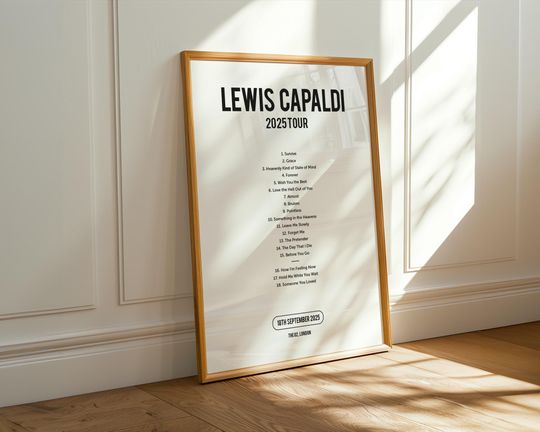 Lewis Capaldi Setlist Poster - 2025 Tour