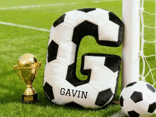 Personalized Soccer Letter Pillow,Custom Initial Pillow with name,Football Lover Player Fans Gift,2026 World Cup Gift for Soccer Players