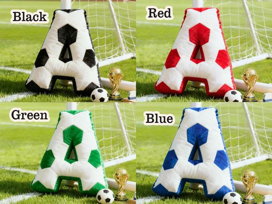 Personalized Soccer Letter Pillow,Custom Initial Pillow with name,Football Lover Player Fans Gift,2026 World Cup Gift for Soccer Players