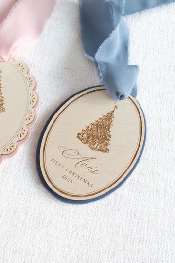 2025 Babys First Christmas Ornament, personalized newborn gift, holiday keepsake