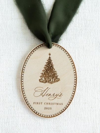 2025 Babys First Christmas Ornament, personalized newborn gift, holiday keepsake