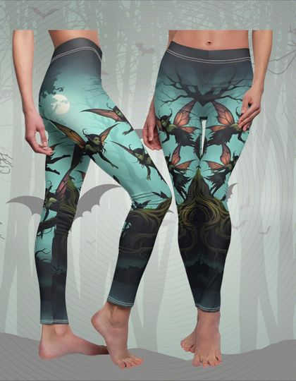 Halloween Spooky Gothic Costume Party Yoga Pilates Pants